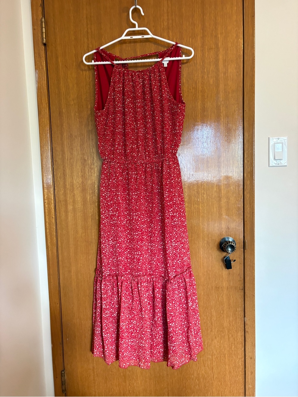 APRICOT Red Floral Halter Maxi Dress